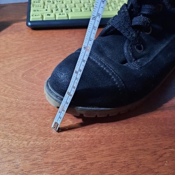 Roxy Fold Over Lace Up BRUNA Combat Boots Black Faux Fur Lined Size 9 Prelove - Picture 7 of 8